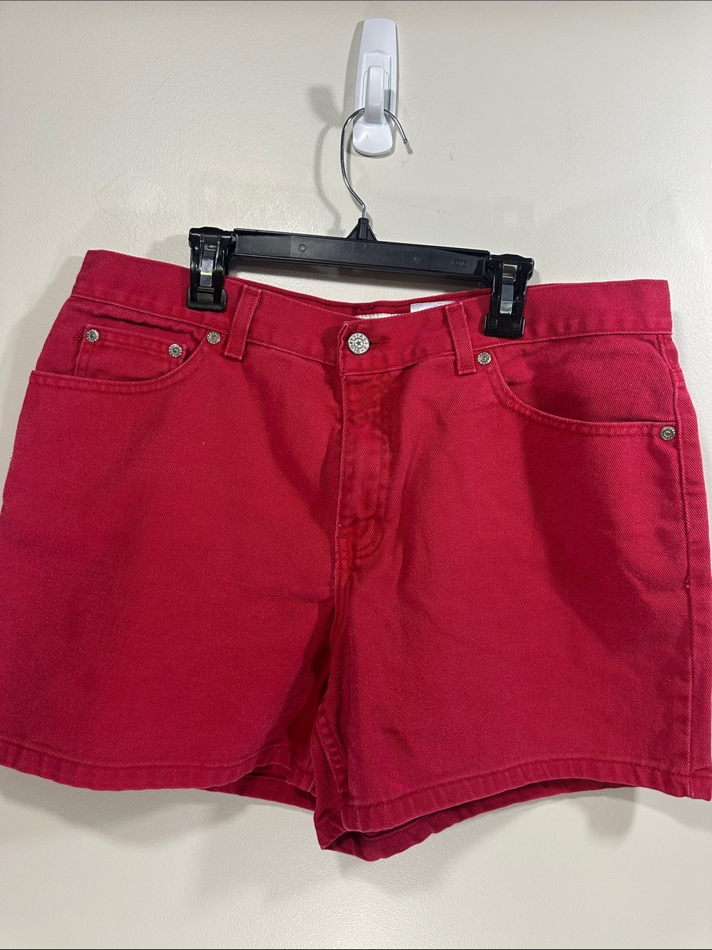 Faded Glory Red Denim Jean Shorts Size 14 - 100% Cotton